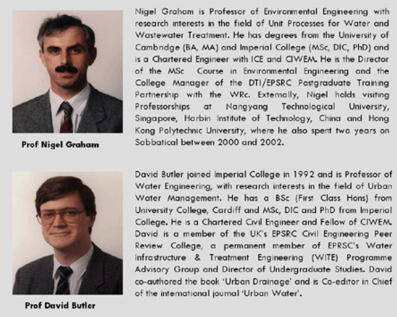 Professors Nigel Graham & David Butler