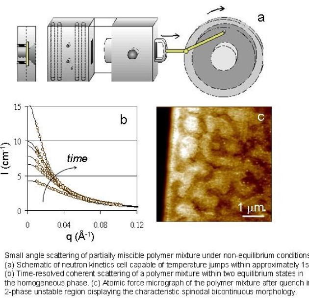 Small angle scattering of partially miscible polymer mixture under non-equilibrium conditions