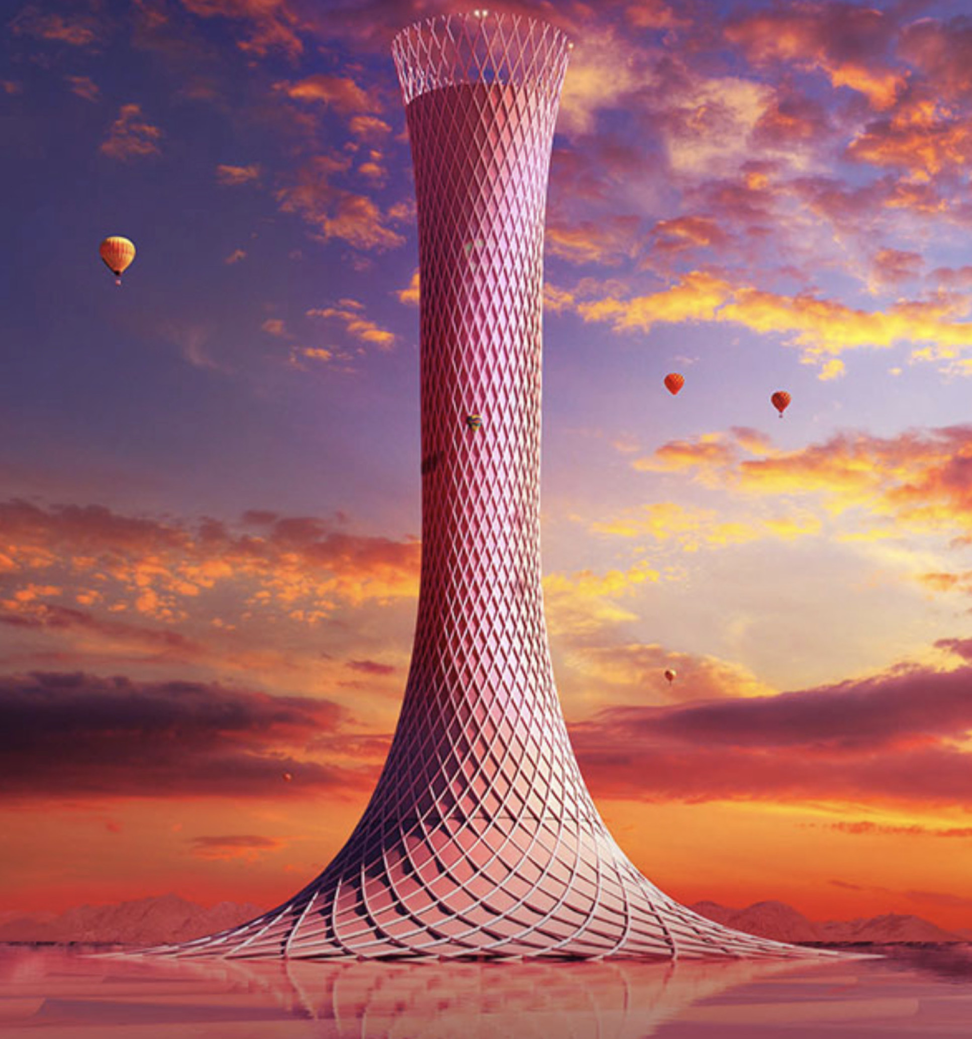 An artist's representation of the Solar Cyclone Tower
