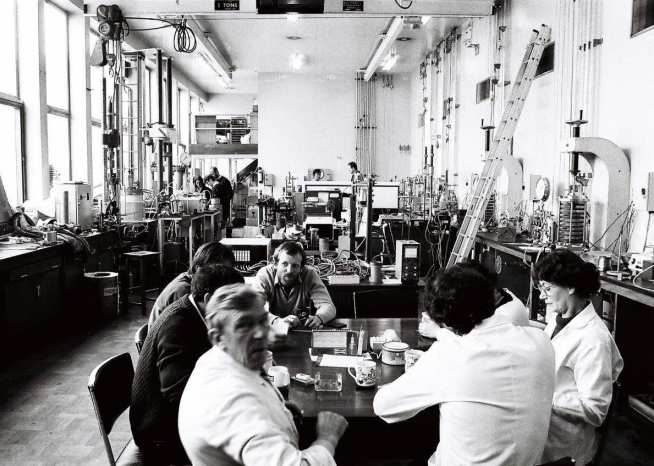Staff in the main lab, circa 1980
