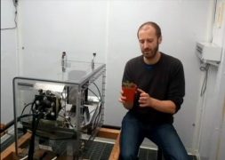 Dr Alex Milcu demonstes how plants are instaled in the Ecotron facility