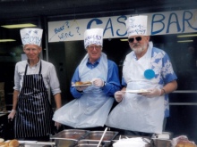 Bob Spence cooking burgers