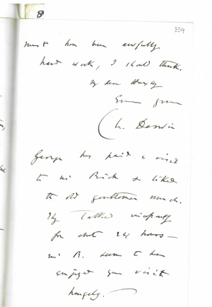 Letter from Charles Darwin to T.H. Huxley