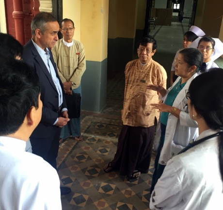 Professor Darzi toured Rangoon General Hospital with senior academics, clinicians and members of parliament.