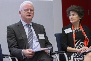 James Stirling and Dame Nicola Brewer - Vice-Provost (International) at UCL.