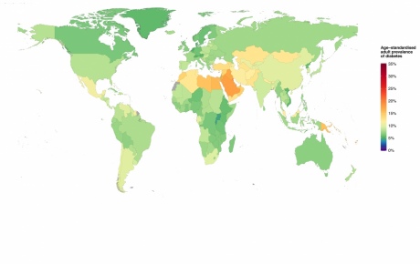Global diabetes prevalence among men in 2014
