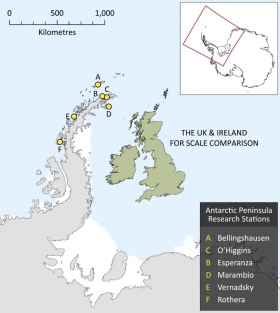 The area covered by this analysis amounts to one per cent of the Antarctic continent - about the size of England