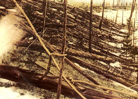 The Tunguska impact flattened 2,000 square kilometres of forest in the region