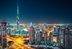 Dubai skyline at night