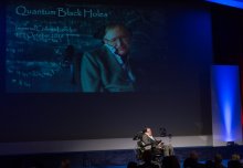 Stephen Hawking talks black holes and the quantum world at packed lecture
