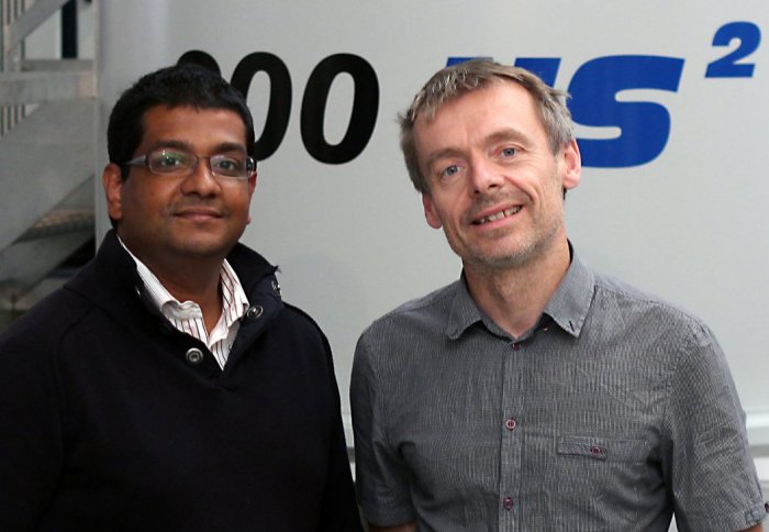 Dr Wigneshweraraj and co-author Professor Steve Matthews in the Cross Faculty Centre for NMR facility where this research was conducted