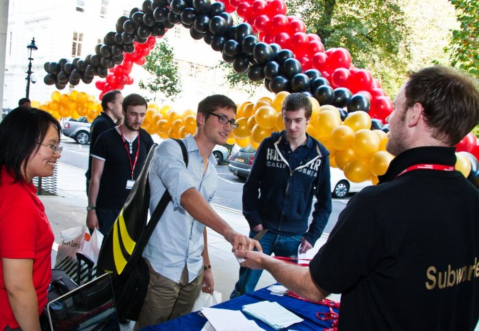 Student collecting keys