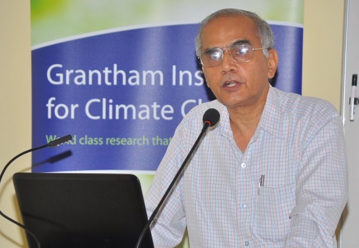 Professor Srinivasan, Director of the Divecha Centre for Climate Change speaking at the workshop