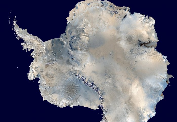View of Antarctica using NASA's Blue Marble data set (Credit: NASA)