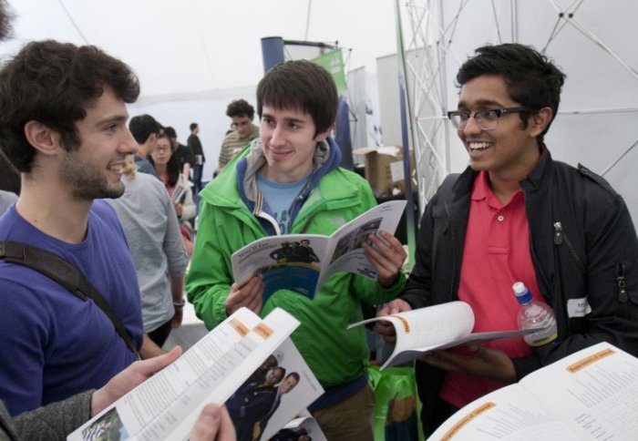 Students at a careers fair