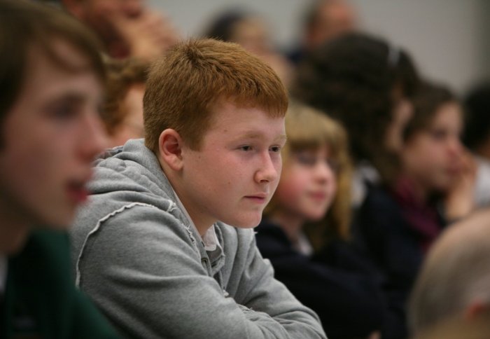 Student listening to talk