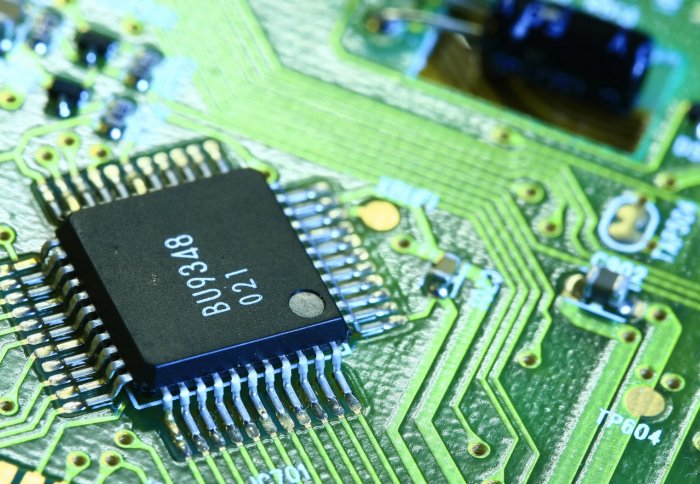 Printed Circuit Board with many electrical components