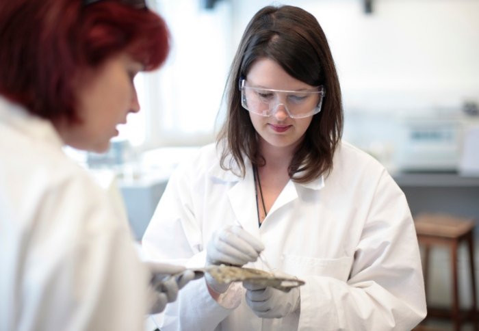 Material scientists in a lab