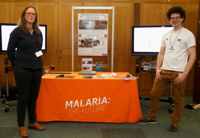 Hannah Slater and Michael White (Imperial College) at House of Parliament Malaria No More event