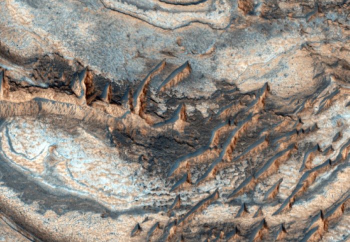 One of the regions on Mars where the mineral jarosite can be found