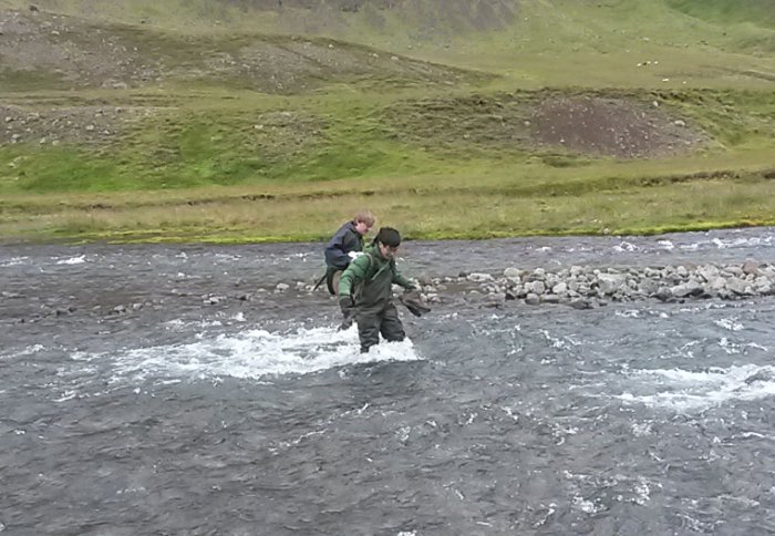Palaeomagnetic fieldwork in northern Iceland