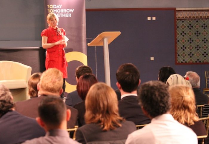 Steph Cutler speaking at an event