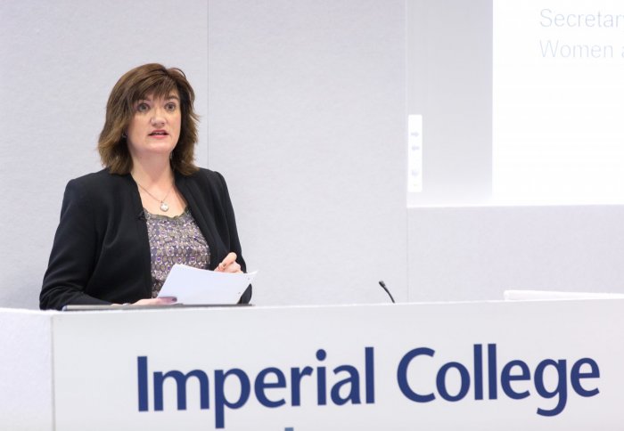 Nicky Morgan MP launching the report at Imperial