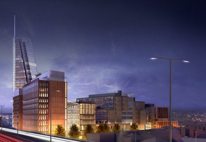 Image looking towards the tower and White City Campus