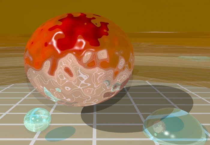 Computer-generated sphere with a coating of light