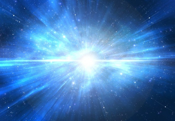 Burst of light in space