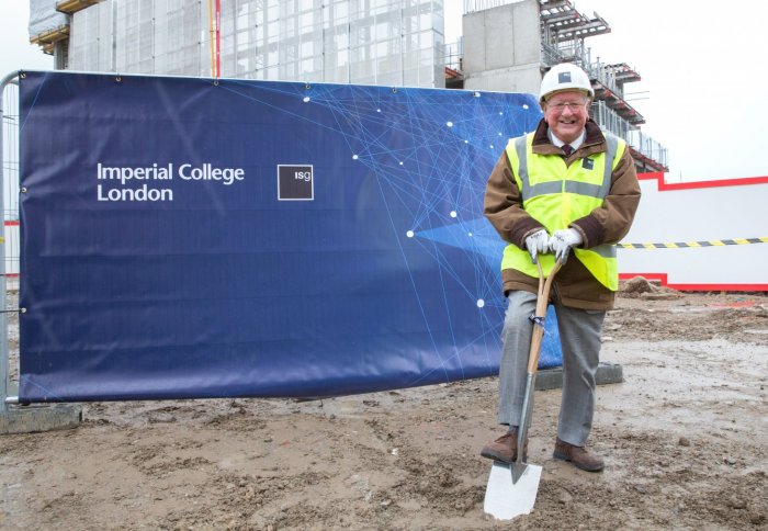 Sir Michael Uren at the site