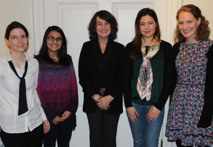 L-R: Viktoria Urland, Priyaben Patel, Professor Simone Buitendijk, Janet Peet and Sarah Thomas