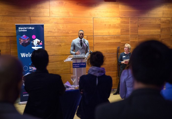 Gordon Brown from Jamaica addresses his fellow international student scholars