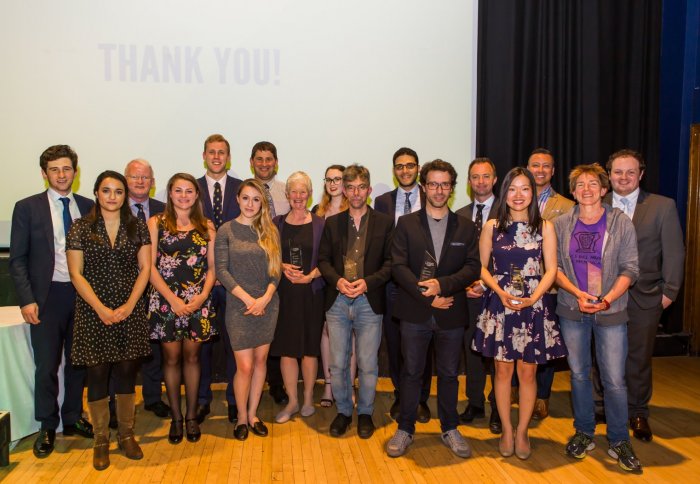 This year's SACA award winners with representatives from Imperial College Union