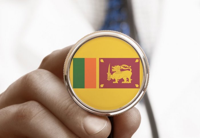 Sri Lankan flag imprinted onto a stethoscope