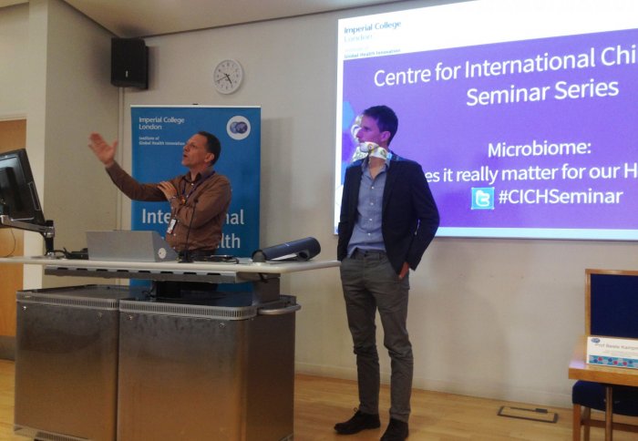 Professors Julian Marchesi and Nicholas Grassly at the third CICH Seminar