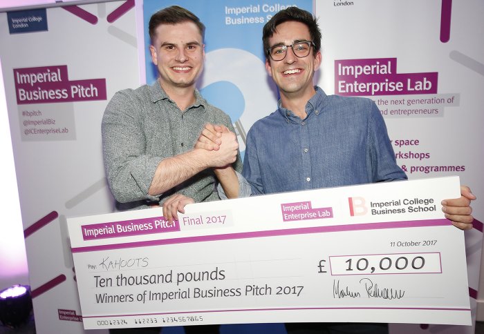 Kahoots with giant cheque