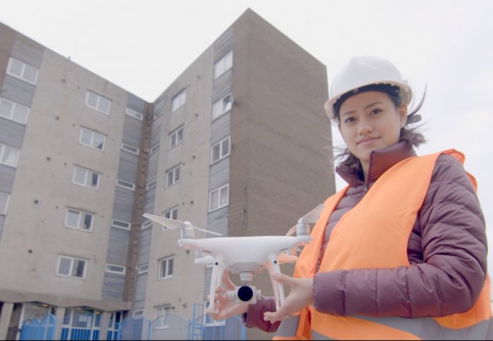 Pae Natwilai holding a drone