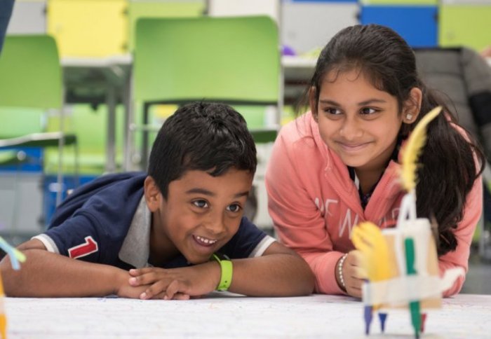 Happy children in the Invention Rooms