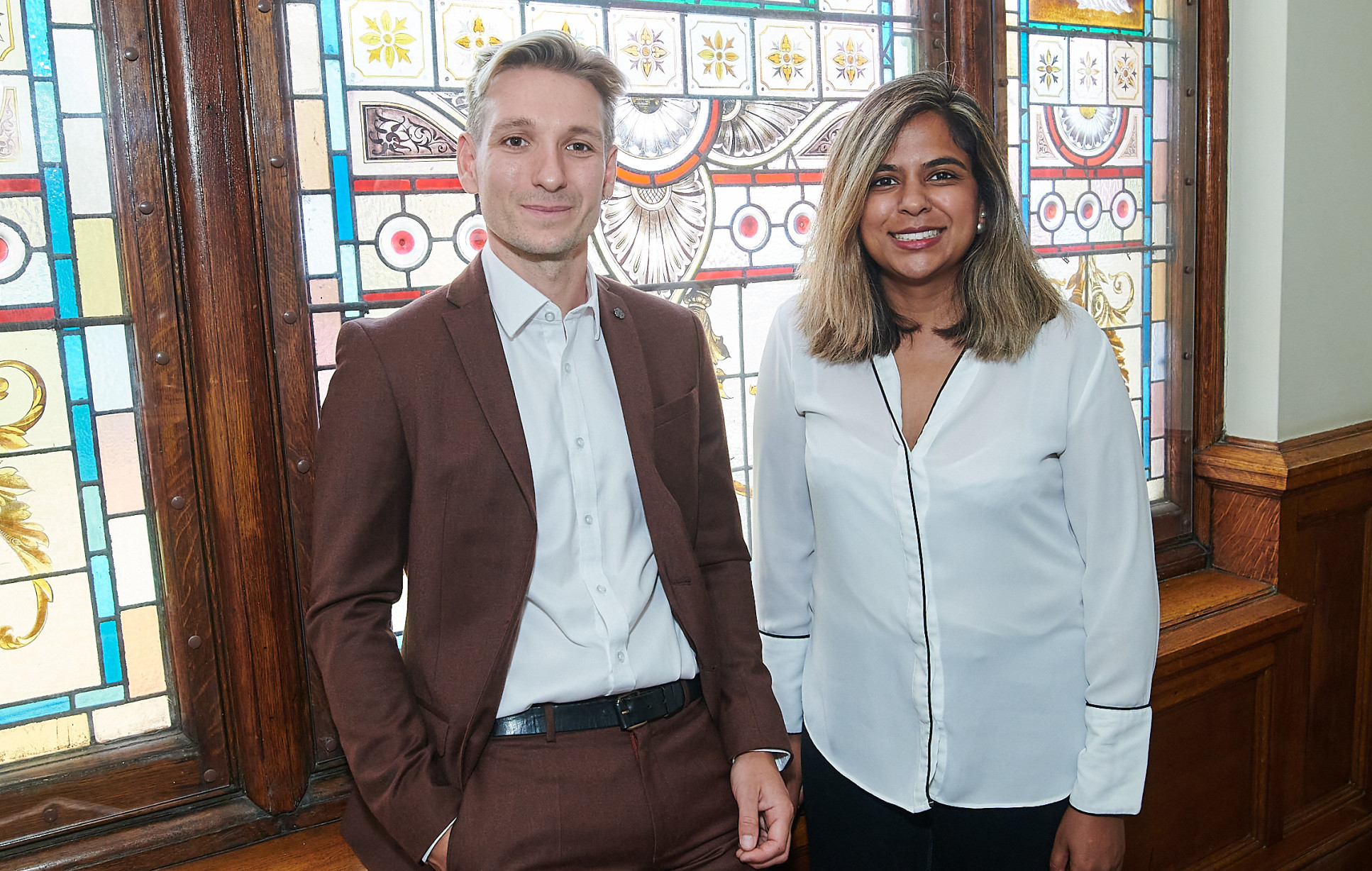 David Lee and Sugra Alibhai standing together