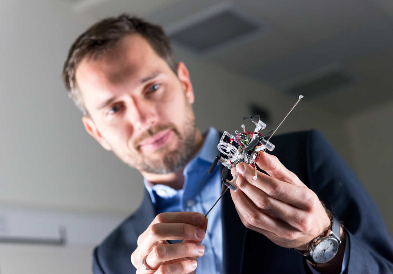 Mirko Kovac holding a drone