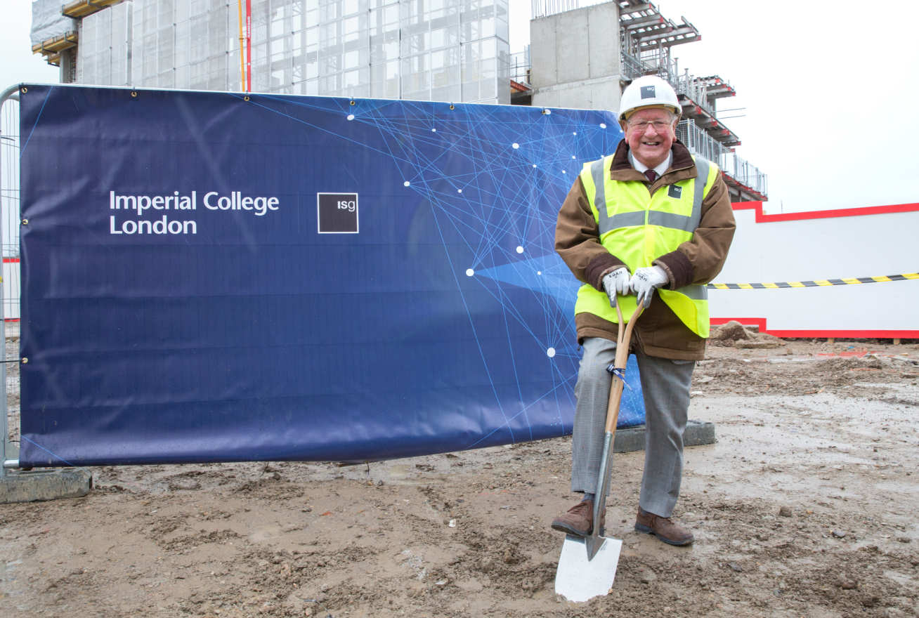 Sir Michael Uren at the groundbreaking  