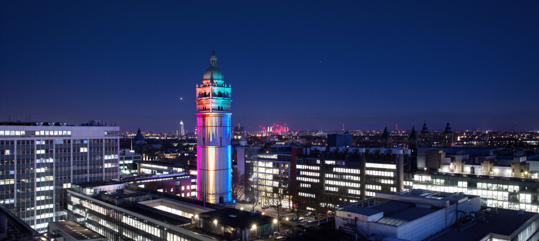 Queen's Tower lit for LGBT month