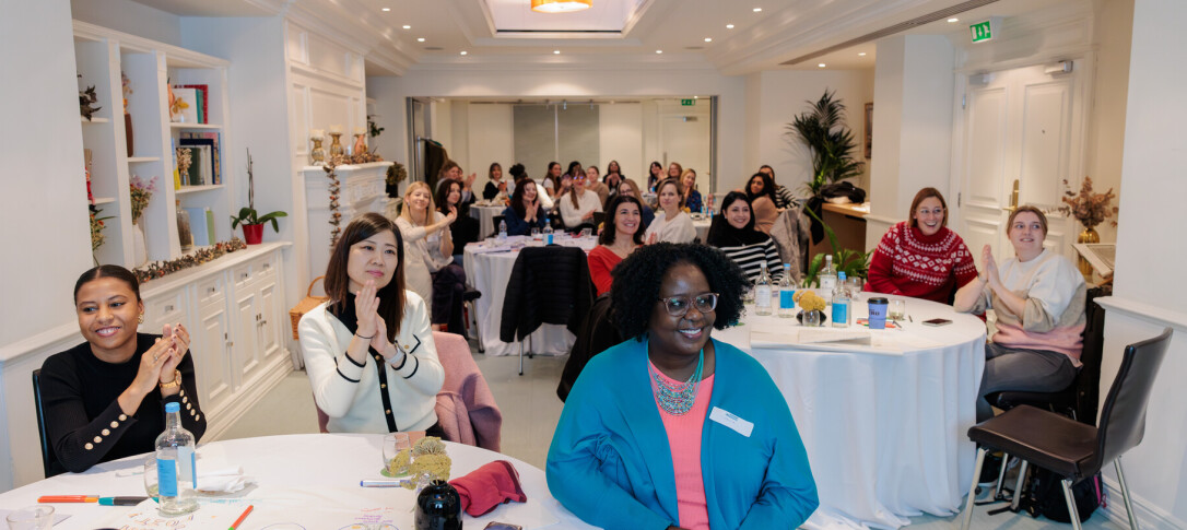 A room full of women at a training course