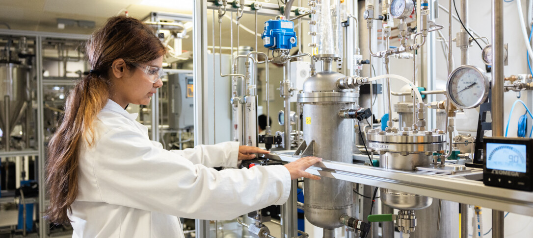 Student working in the lab