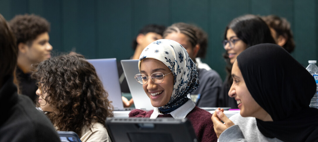 Students on campus 