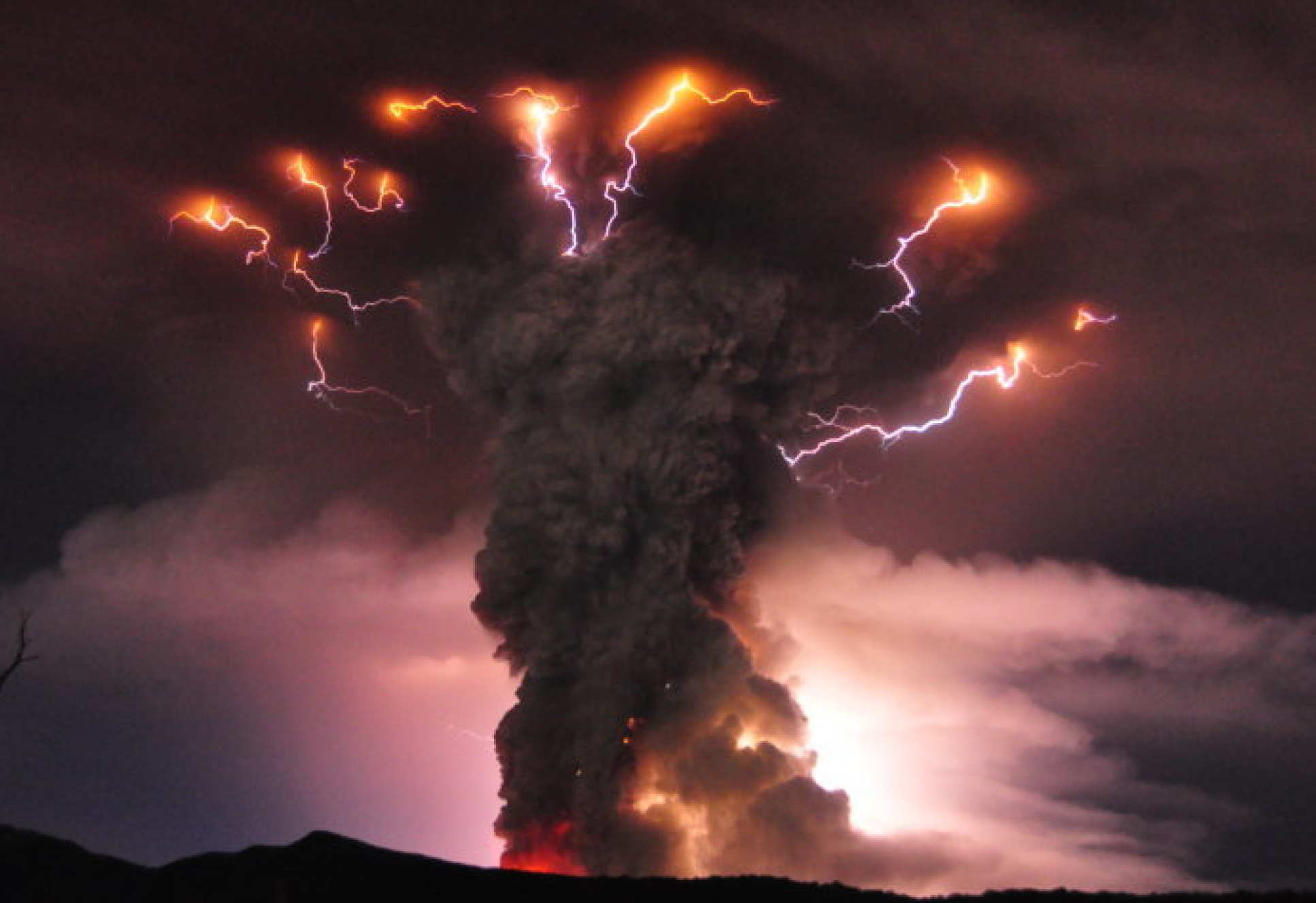 A volcanic ash cloud