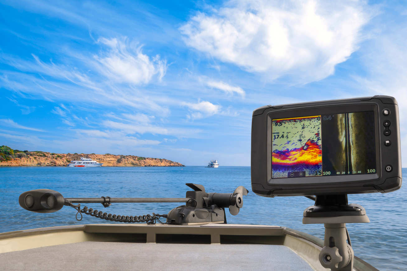A sonar device on a boat