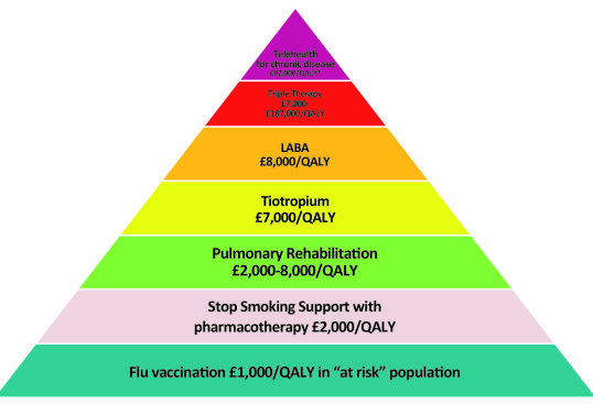 Pyrmaid of value for COPD interventions