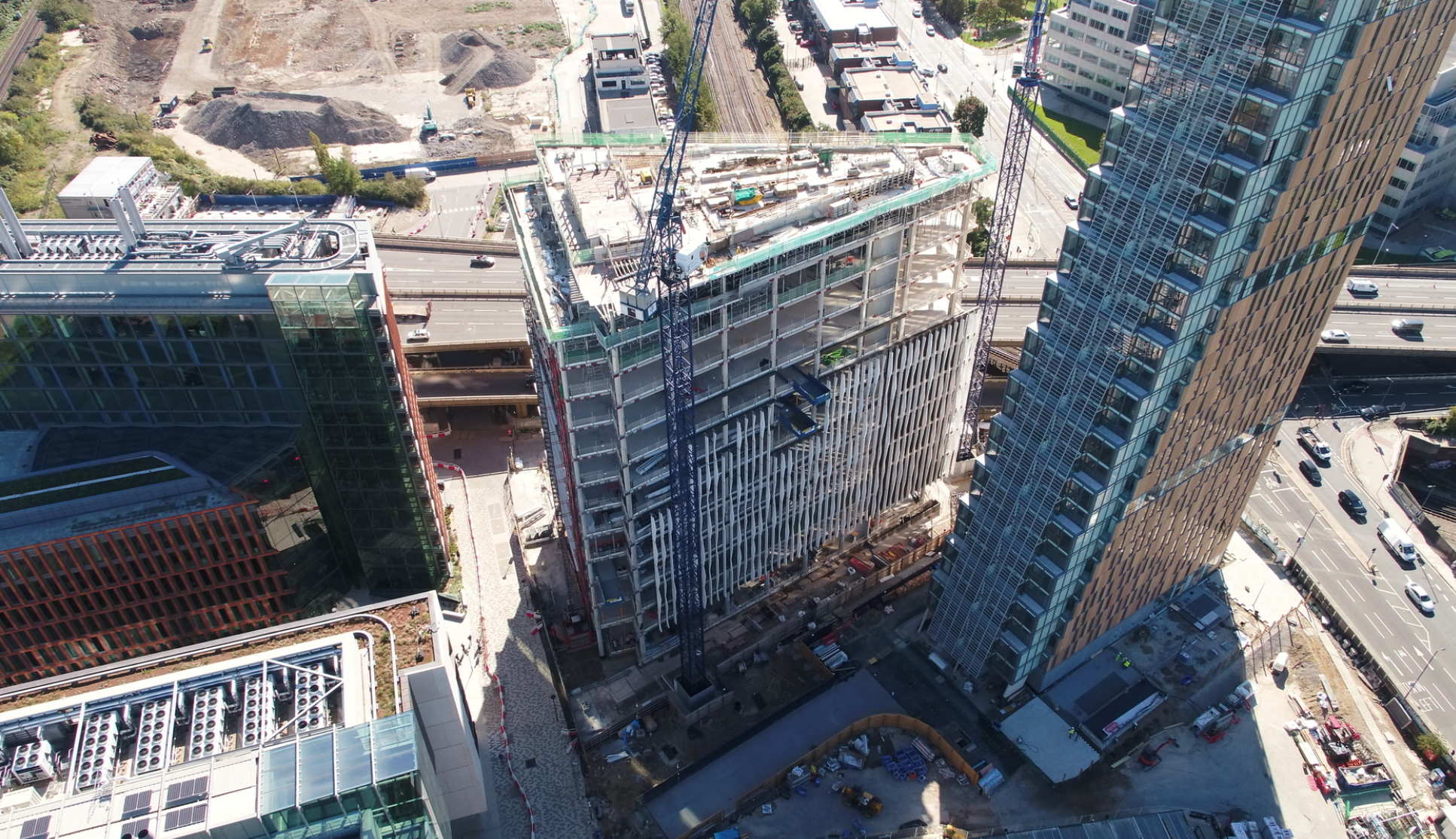 The Michael Uren Biomedical Engineering Hub (building in the centre)